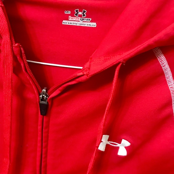 NWOT RED MENS M UNDER ARMOUR ZIP-UP HOODIE - Picture 2 of 3